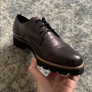 Gabor soft leather Oxford shoes with 1/2-in wedge